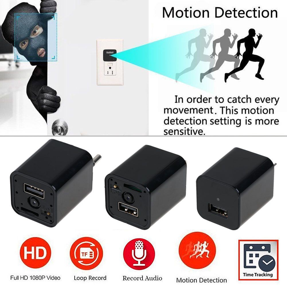 Hidden Camera Usb Wall Charger 1080p Hd Motion Detection Spy Camera Nanny Cam Shopee Malaysia