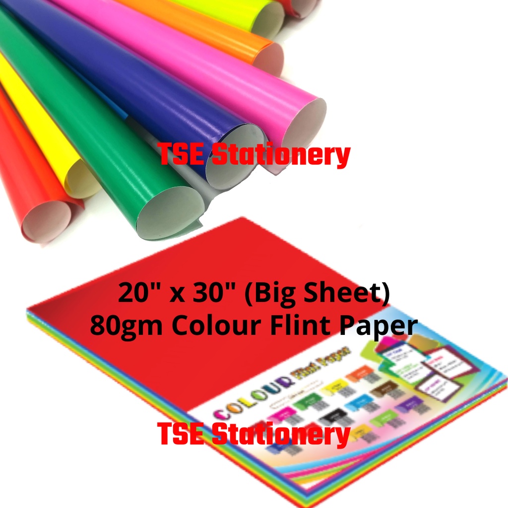 20" x 25" Colour Flint Paper / Kertas Warna 80gsm 手工纸 Colour Paper Origami Paper