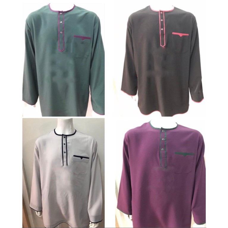 Kurta Lelaki Dewasa Telok Belanga (Tanpa Kolar) Viral Dan Pattern Terkini+Plain (KAIN COTTON)