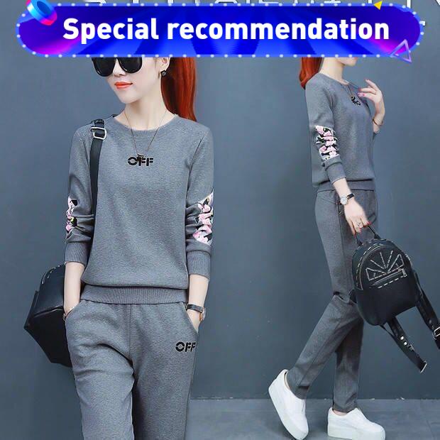 Ready Stock Baju Perempuan Baju T Shirt Perempuan Pakaian Sukan Wanita 2020 Musim Bunga Dan Musim Luruh Pelajar Baru Versi Korea Sweater Fesyen Kasual Lapang Dua Helai