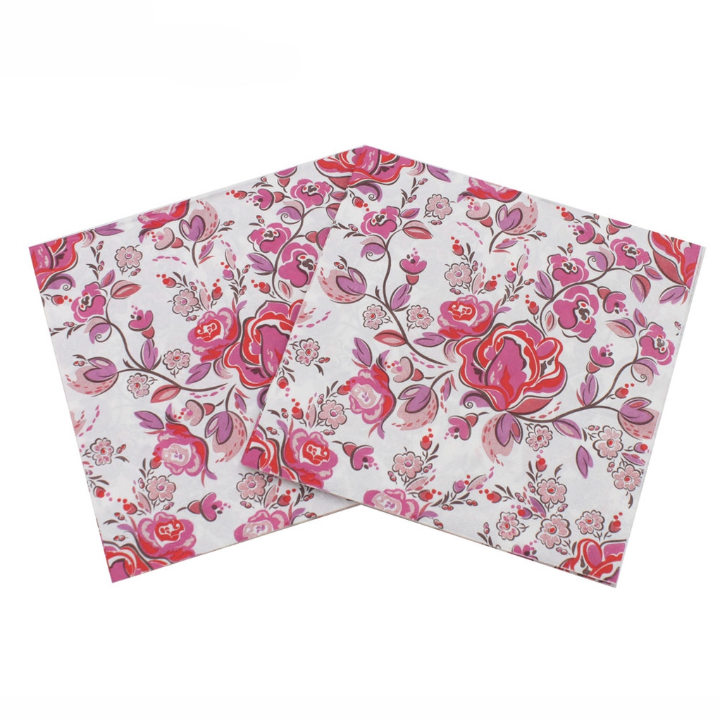 floral flower paper napkins party tissue cocktail napkins decor serviettes 20 Ao 