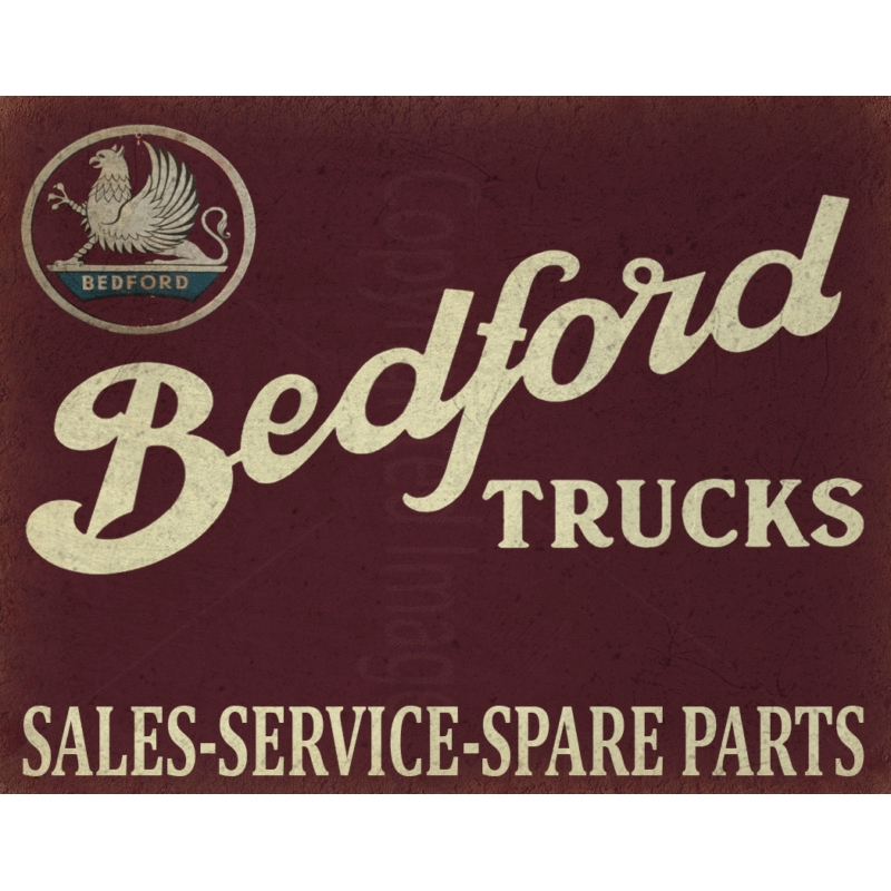 BEDFORD TRUCKS SERVICE VINTAGE METAL TIN SIGN POSTER WALL PLAQUE
