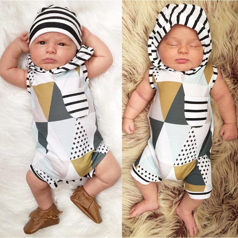 Newborn Infant Kids Baby Boy Girl Romper Hooded Jumpsuit Bodysuit Outfit Clothes