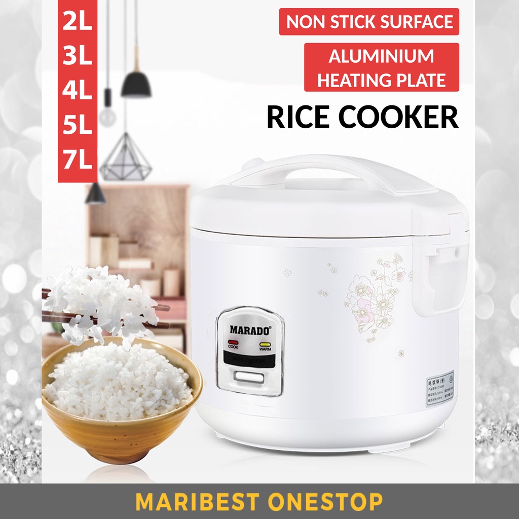 RICE COOKER Periuk Nasi Steamer Non-stick Electric Rice Cooker Free Rice Spoon 2L/3L/4L/5L/7L Large Capacity Rice电饭锅 电饭煲