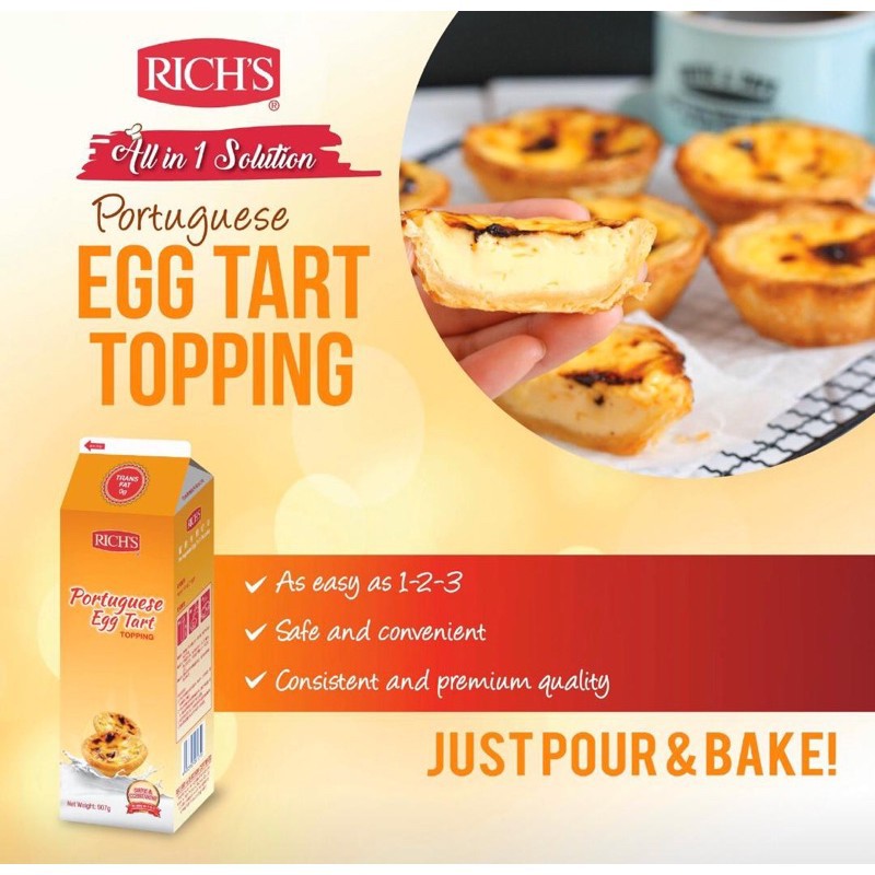 Rich Egg Tart Topping With 30pcs Frozen Shell Tart Telur Shopee Malaysia