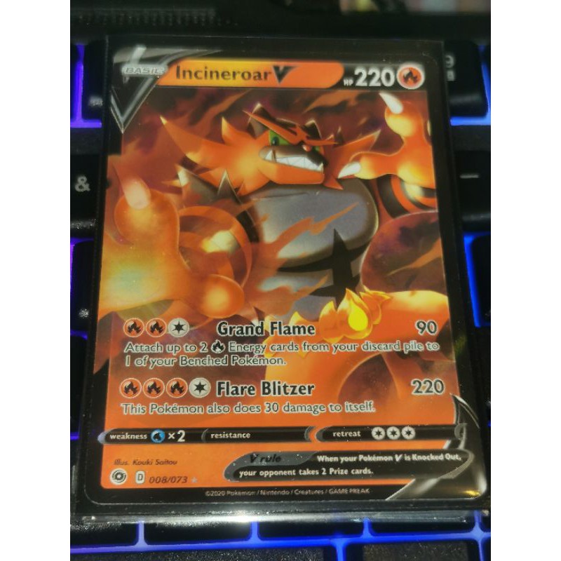 Fire Type Pokemon Card V Incineroar V 008/073 Champion Path Singles