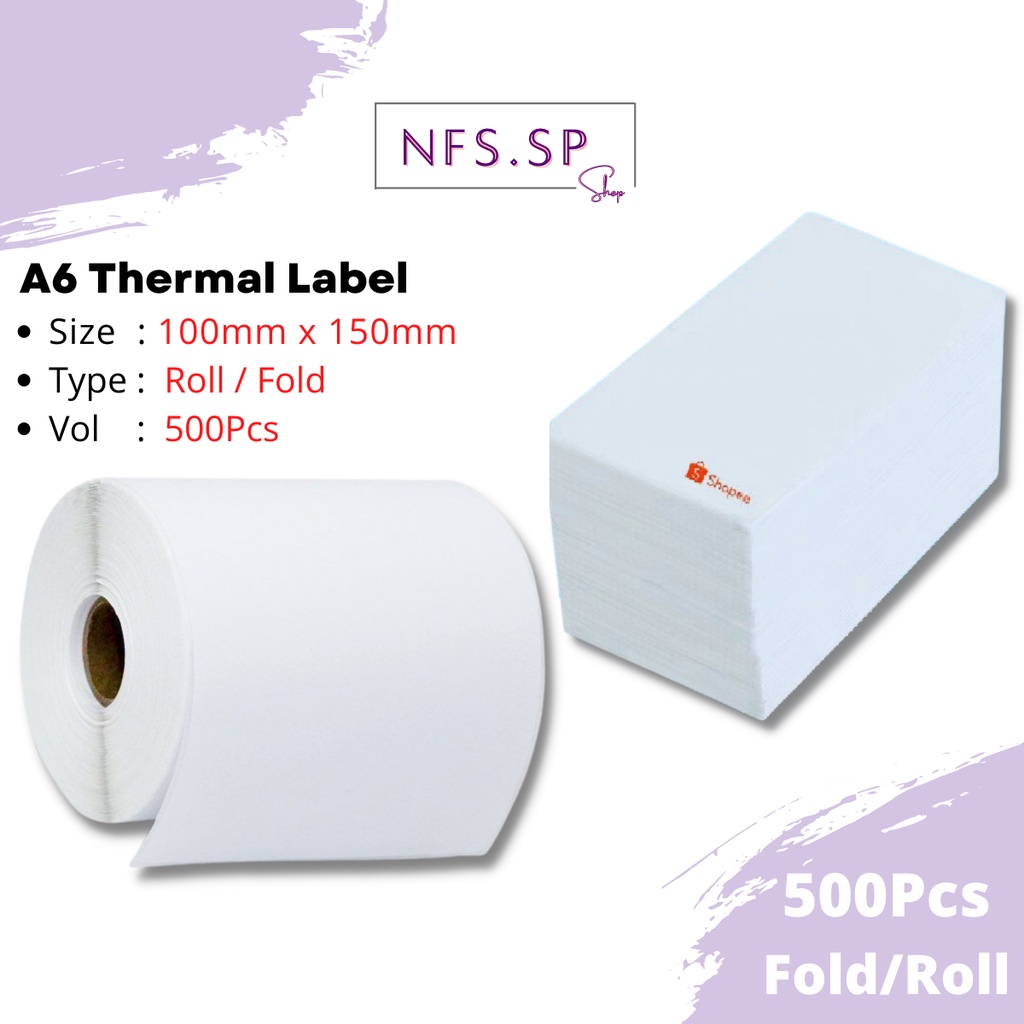 500pcs Roll Fold A6 Waybill Thermal Paper Airway Bill Shipping Label Consignment Note Sticker 2771