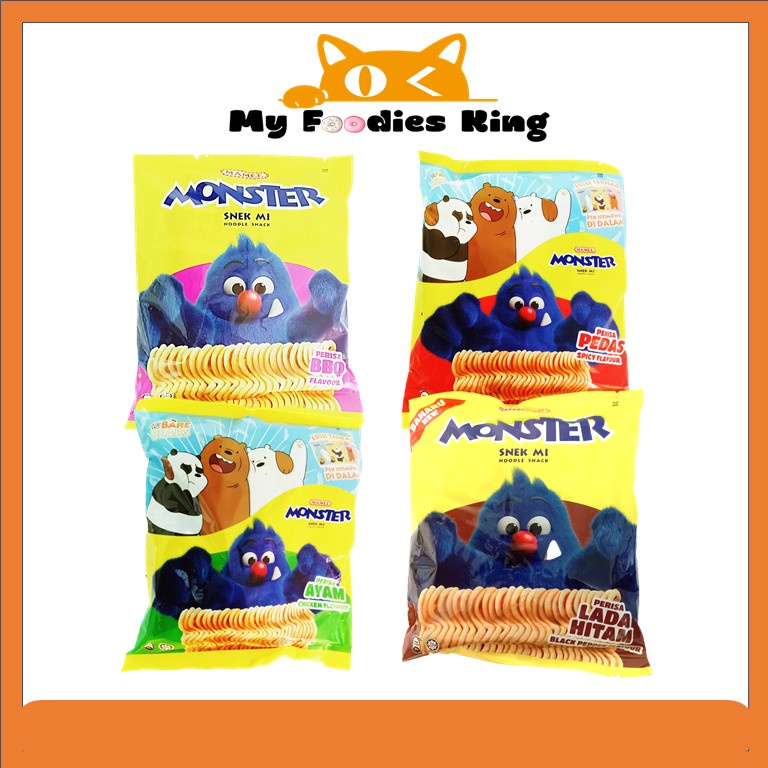Halal Snack 25g x 8pcs Mamee Monster Family Pack [ BBQ / Chicken / Hot & Spicy Flavor ] [ My foodies King ]
