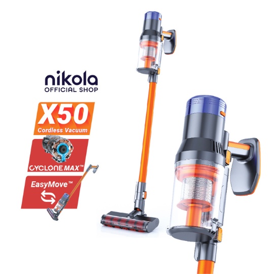 Nikola X50 Cordless Vacuum Cleaner Brushless Motor Cyclone Max EasyMove