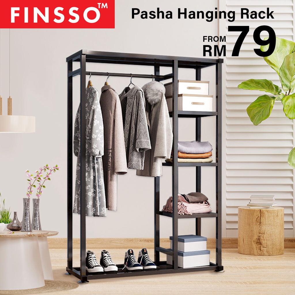 READY STOCK FINSSO: Pasha Wardrobe Cabinet/ Clothes Rack / Hanging Organizer / Baju Kabinet / Rak Baju