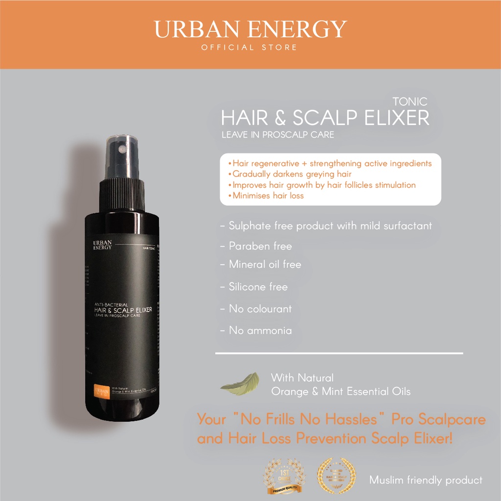 Urban Energy Hair tonic 150ml AntiHair Loss & Hair Growth (Silicone