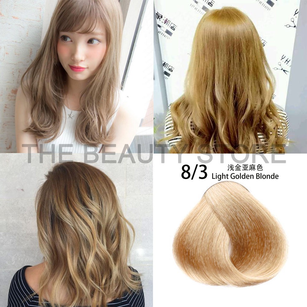 Hair Color Dye Cream 8 3 Light Golden Blonde Pewarna Rambut Shopee Malaysia