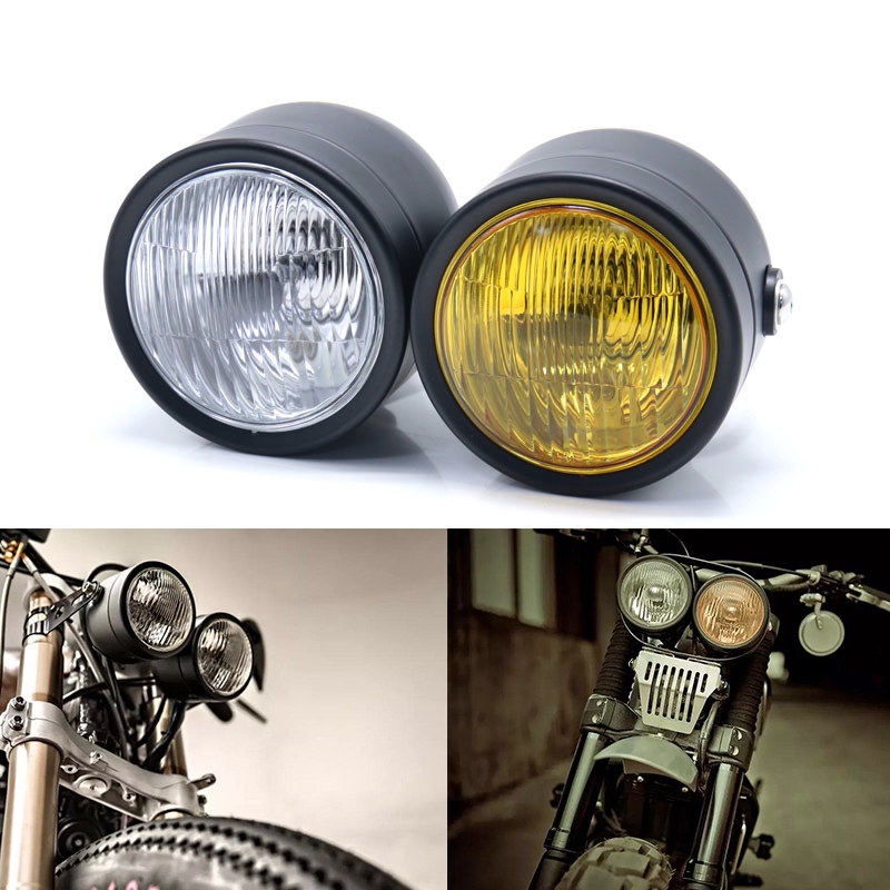 Universal Motorcycle Dirt Bike Dual Twin LED Headlight Head Lamp For Honda