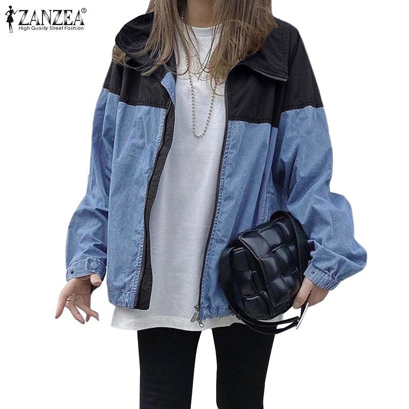 ZANZEA Womens Korean Style Warm Street Casual Turn-Down-Collar Long Sleeve Side Pockets Loose Jacket