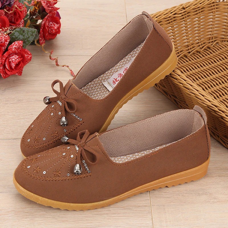 Women Flat Shoes Fashion Round Moccasins Loafers Breathable Mesh Casual Low-top kasut shoes