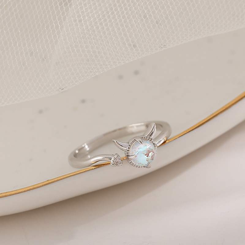 Moonstone Demon Ring For Girls Elegant Fashion Jewelry Gift_voghion.com