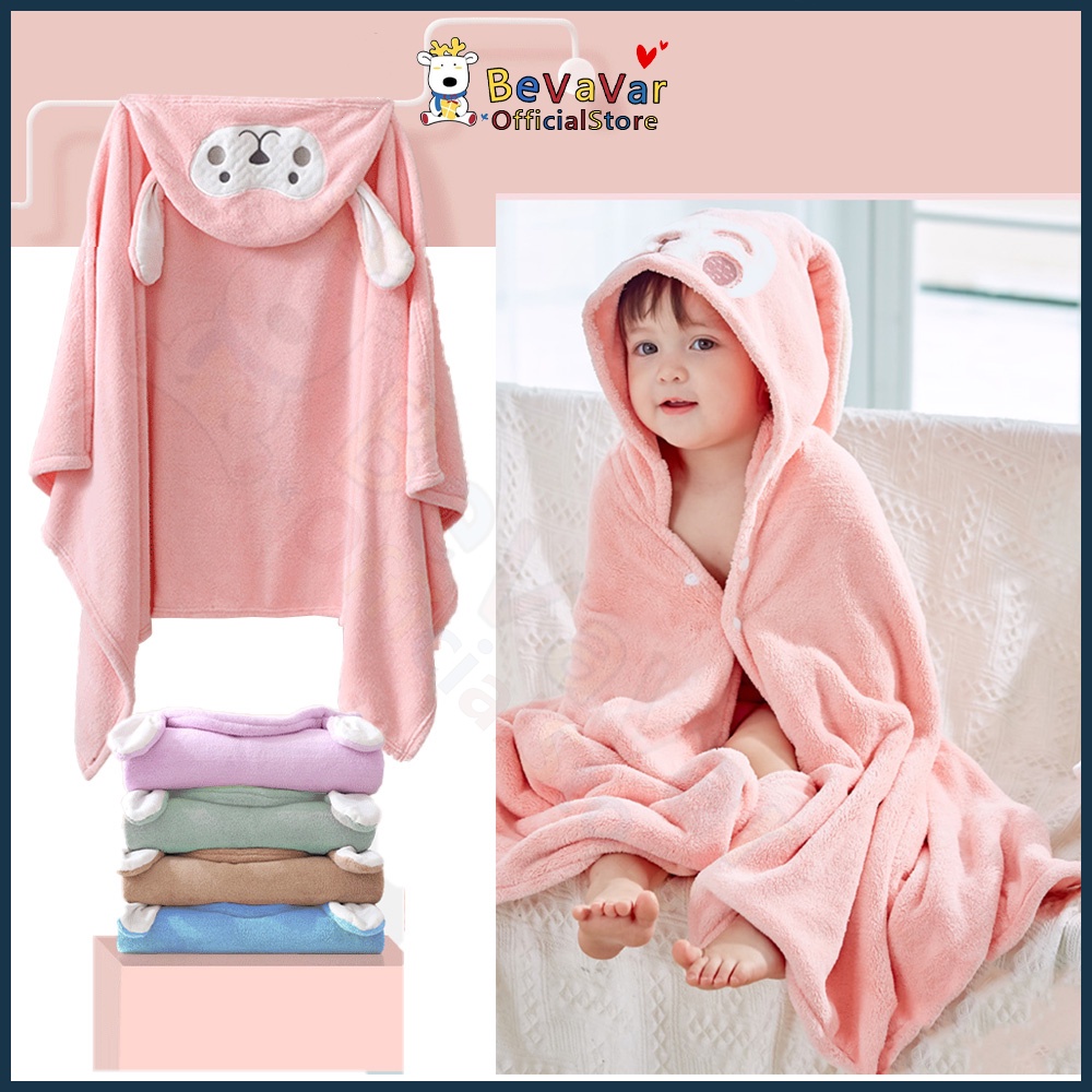 BEVAVAR Cartoon Kids Bathrobe Baby Boys Girls Bath Towel Children