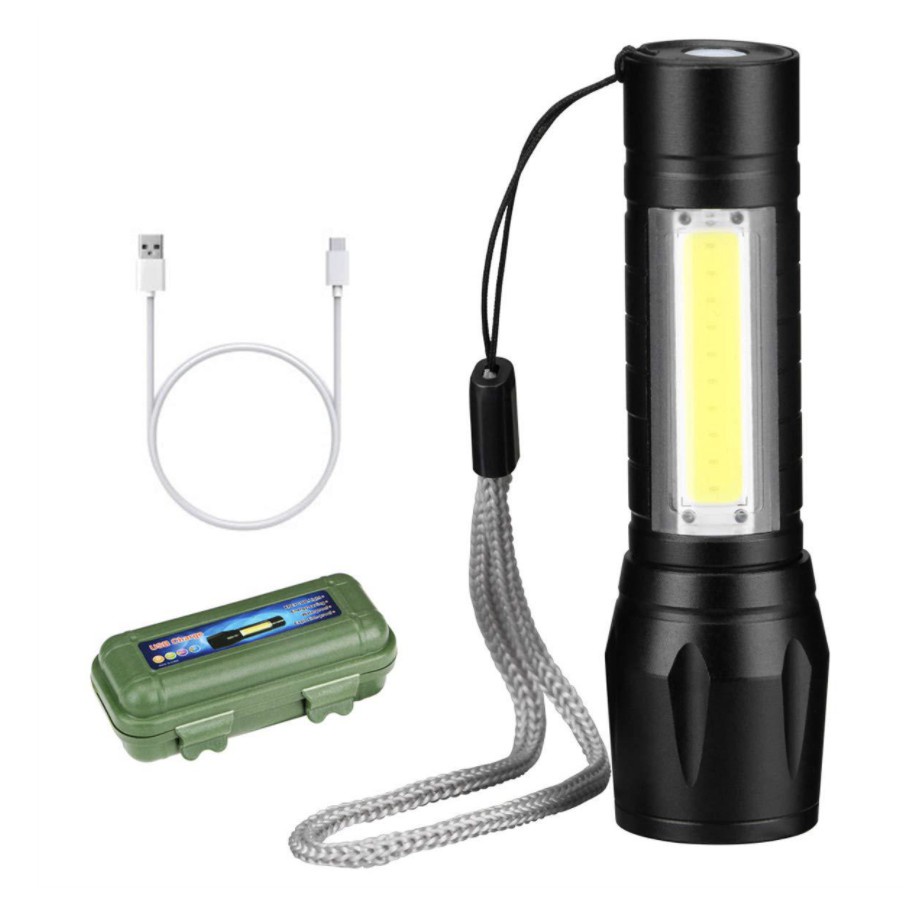 [[ FREE GIFT 【READY STOCK】Mini 3 Mode LED Rechargeable TouchLight USB Waterproof Mini TorchLight lampu suluh LED Zooma