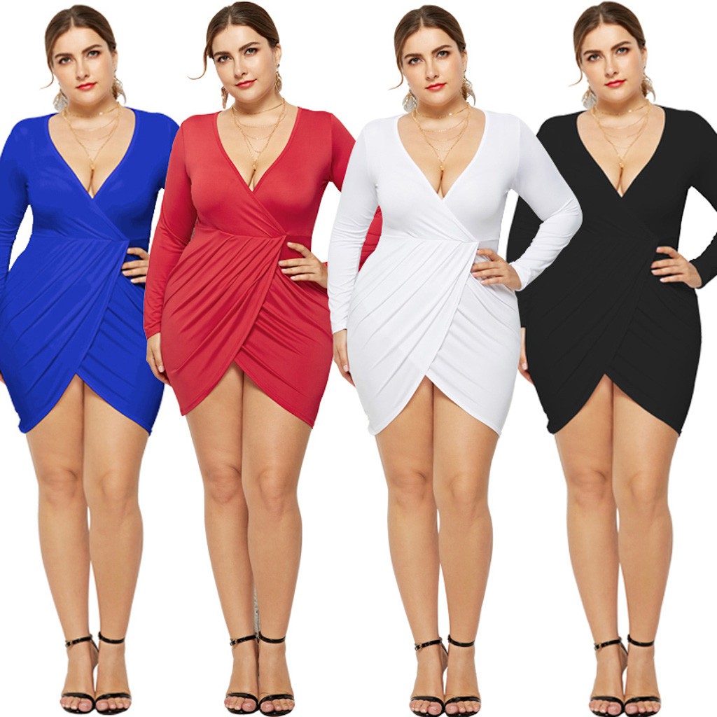 Solid Casual Sexy Deep V-neck