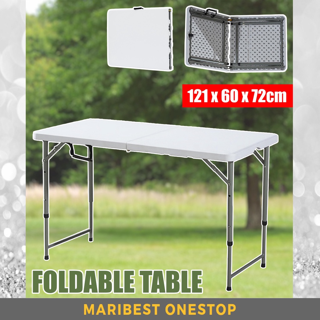 Foldable Banquet Table Event / Camping / Hall / Buffet Outdoor Adjustable Height Folding Table Meja Lipat Niaga 4' x 2'
