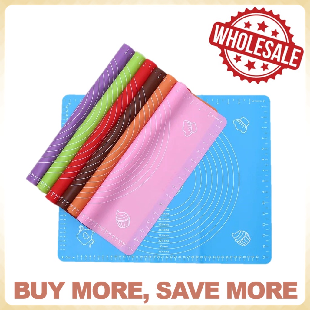 [Ready Stock] 4 Size Non StickSilicone Baking Mat Flour Rolling Scale Kneading Dough Pad Pastry Liner baking kit