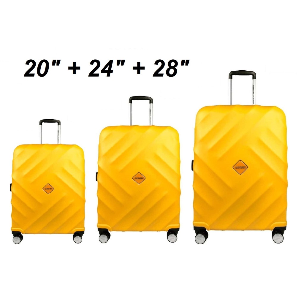 yellow hard case suitcase