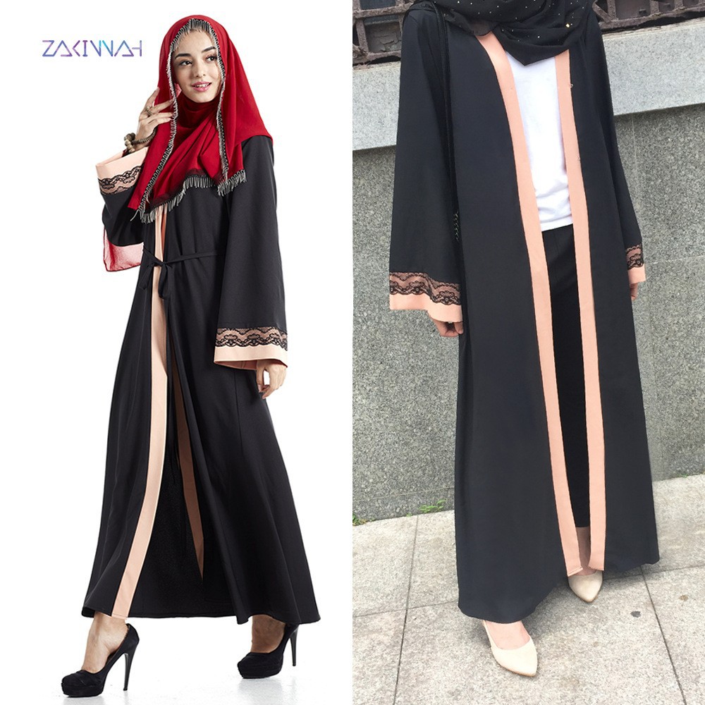 📣Muslim Abaya Kaftan Lace Islamic Maxi 