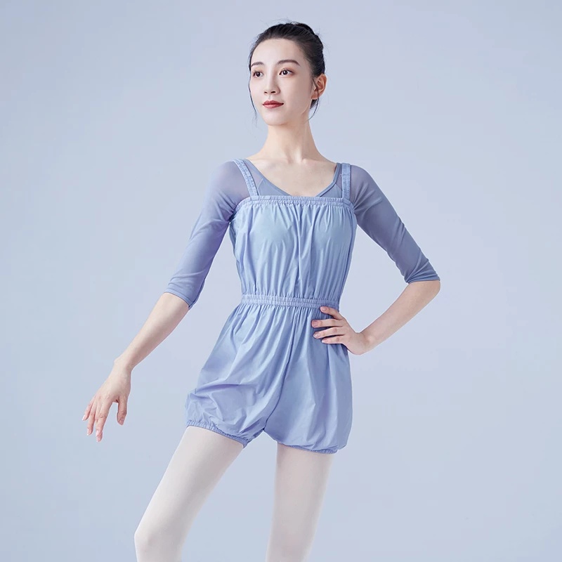 Women Dance Overalls Warm-up Sweatpants Loose Ballet Jumpsuit