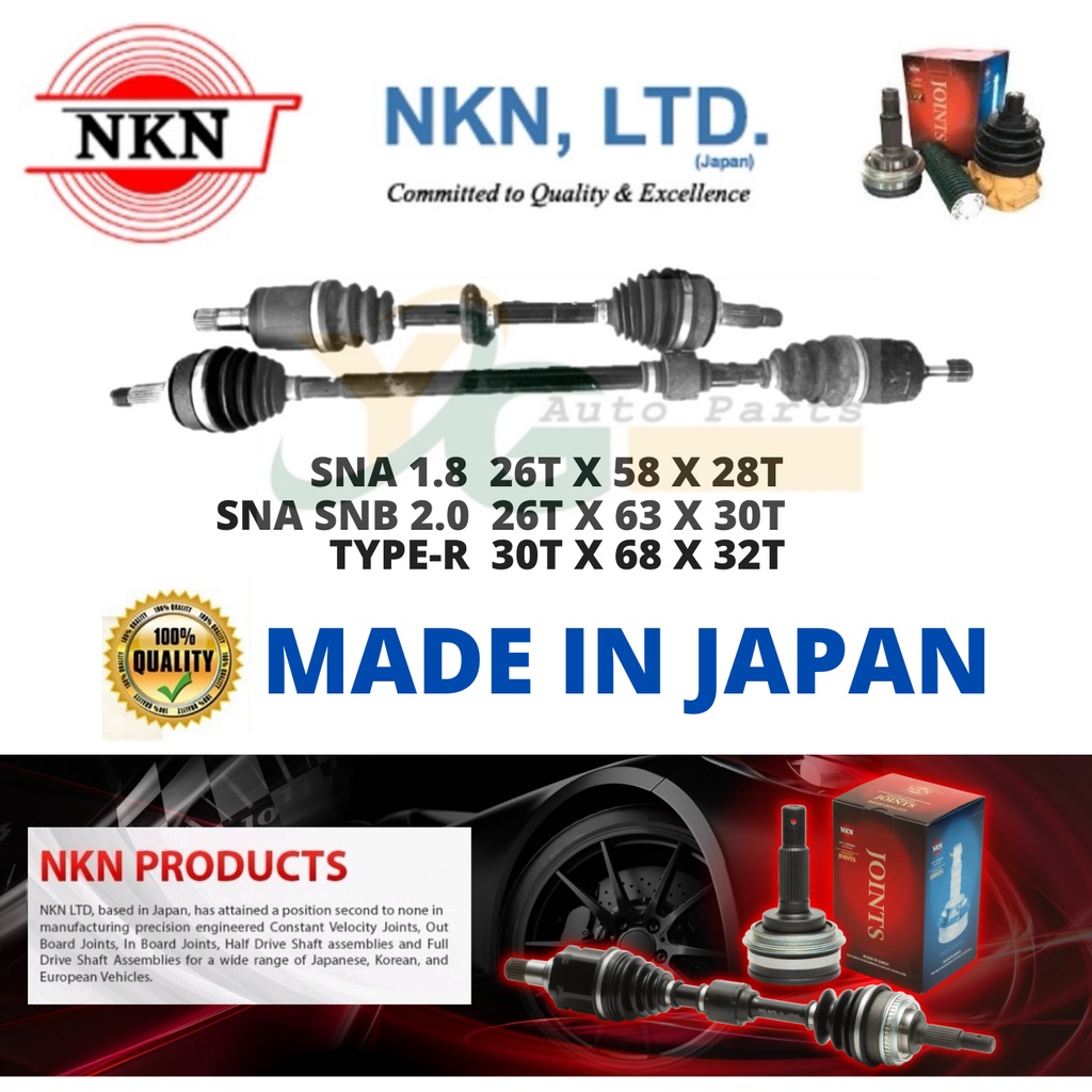 (made in japan) nkn drive shaft honda civic fd sna 1.8 r18a / snb 2.0