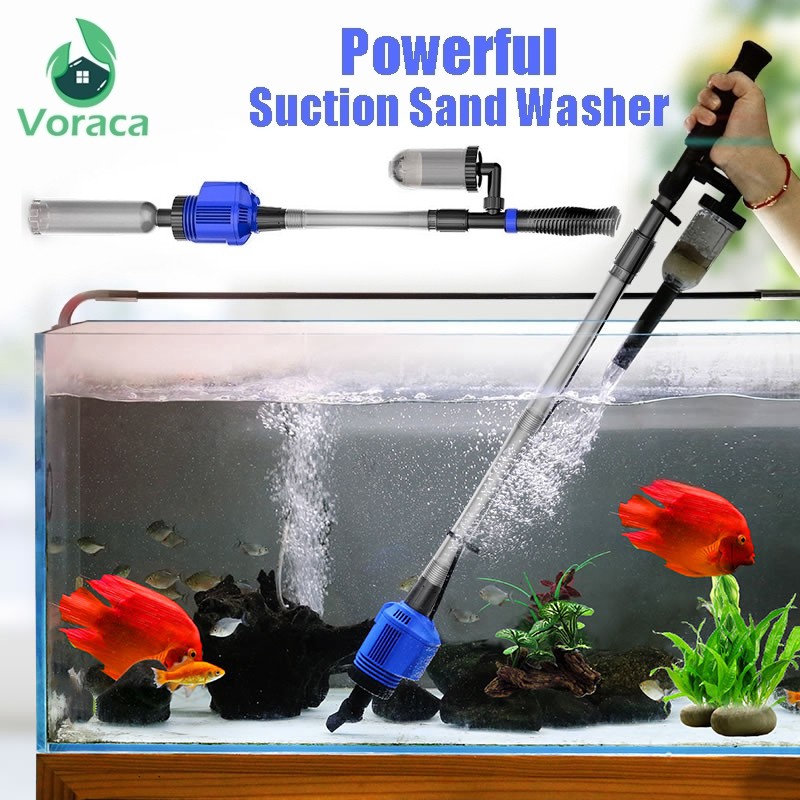 220V Aquarium Electric Syphon Operated Fish Tank Sand Washer Vacuum