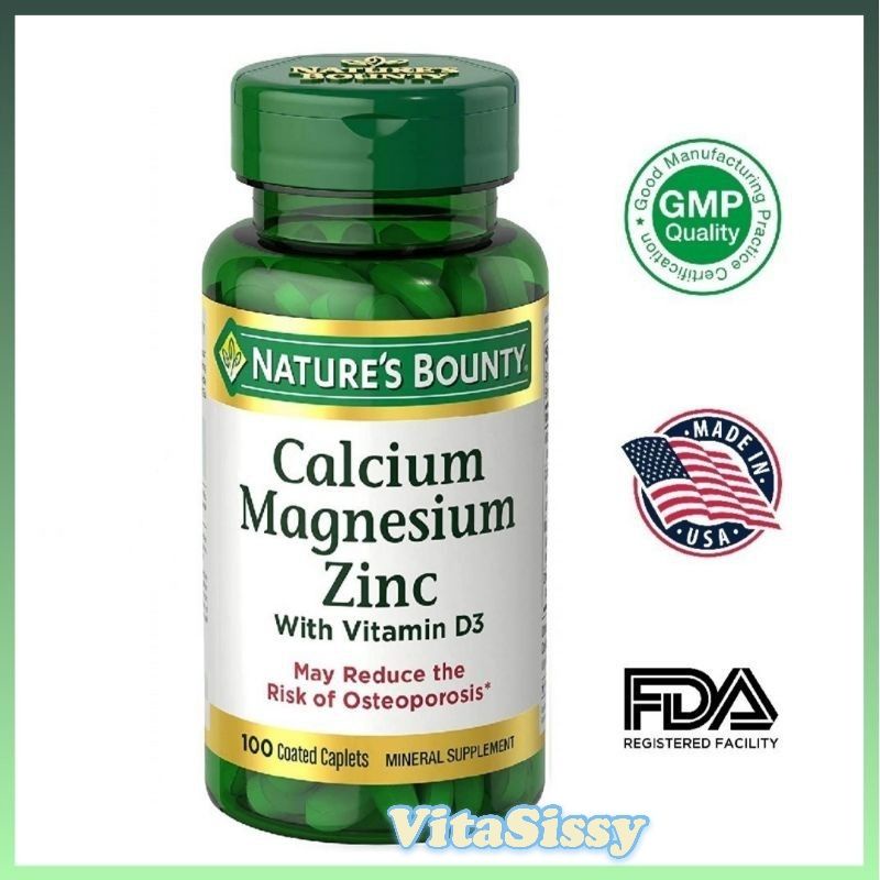 Nature's Bounty, Calcium Magnesium Zinc with Vitamin D3, 100 Coated