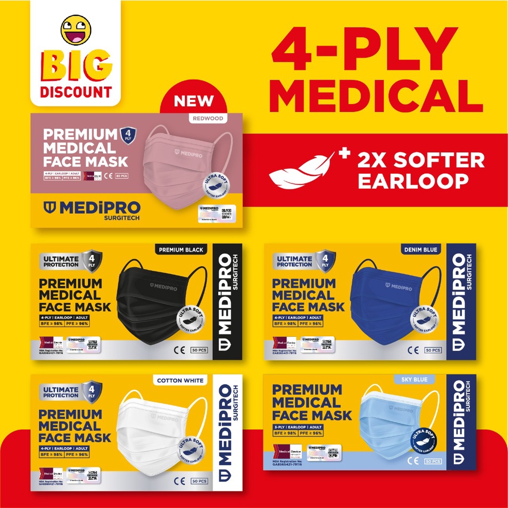 MEDIPRO SURGITECH PREMIUM ULTRA SOFT MEDICAL FACE MASK [READY STOCK IN