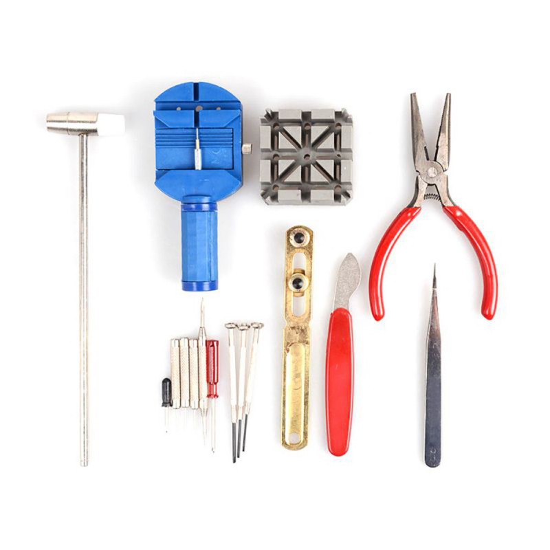 16 Pcs Watch Repair Tool Kit Set Wrist Strap Adjust Pin Back Remover Fix Shopee Malaysia
