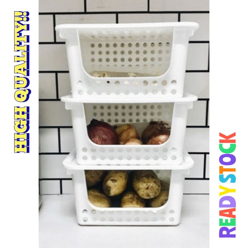 Utensil Cooking kabinet dapur rak letak barang Bawang kentang sayur ubi Buah onion fruit rack kitchen storage almari ... - Image 3