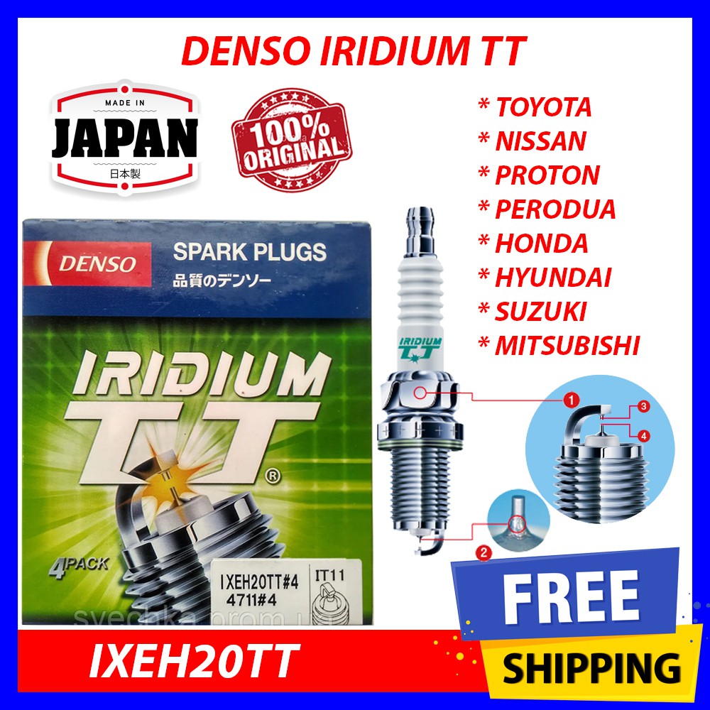 100 Original Ixehtt Denso Iridium Tt 4711 4pcs Almera Livina Sylphy Persona Bezza Exora Mazda 3 Cx5 Cx3 Spark Plug Shopee Malaysia