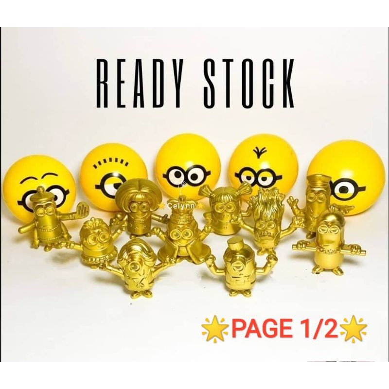 Ready Stock Gold Minions Mekdi Mcdonalds Mcd Mcdonald S Happy Meal Toy The Rise Of Gru Week 1 2 3 4 5 6 金色麦当劳小黄人 Shopee Malaysia