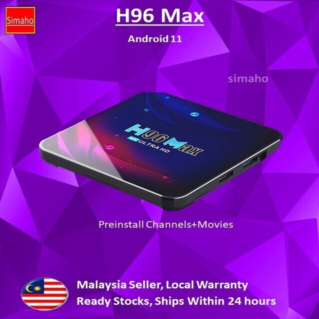 Latest Android 11 0 H96 Max Tv Box Android Box Tvbox Free Channel Movie Apps 2 4ghz 5g Wifi Bluetooth 4k H96max Shopee Malaysia