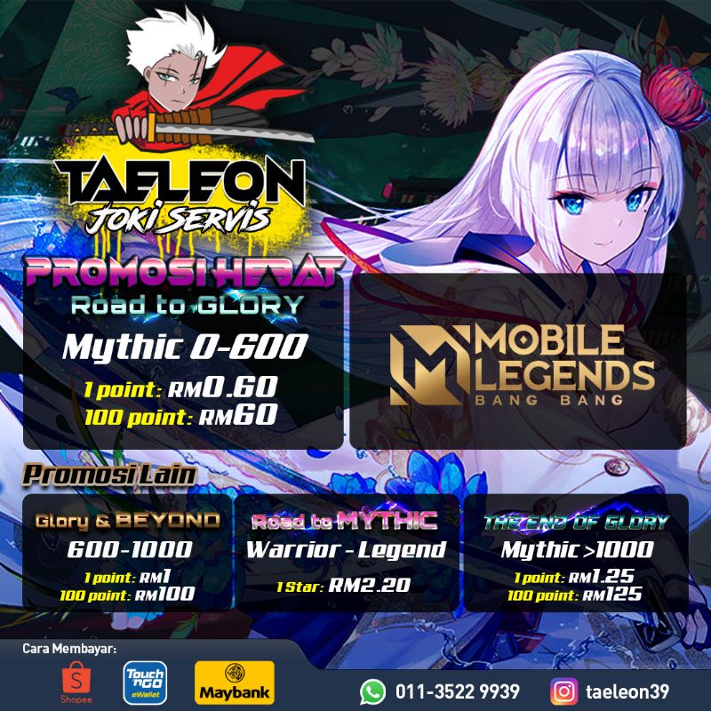 Mlbb Boosting Services Joki Servis Ml Mobile Legends Boost Rank Push Mmr Rank Push Account Malaysia Gb Classic Service