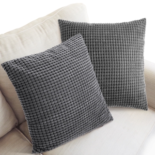 Corn Striped Throw Pillow Case Corduroy Square Cushion Covers 18