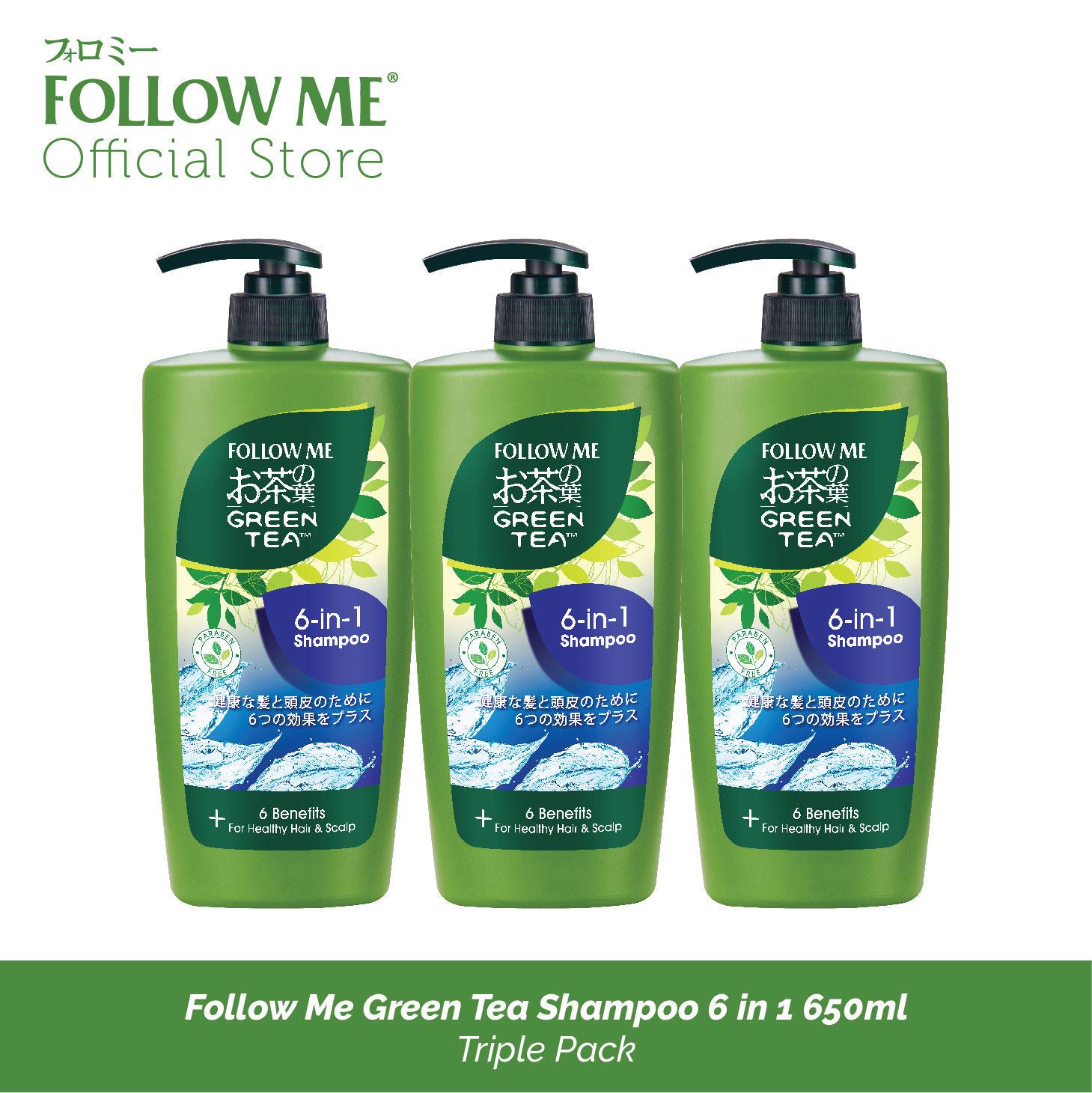 Follow Me Green Tea Shampoo 6 in 1 (650ml) Triple Pack (650ml x 3