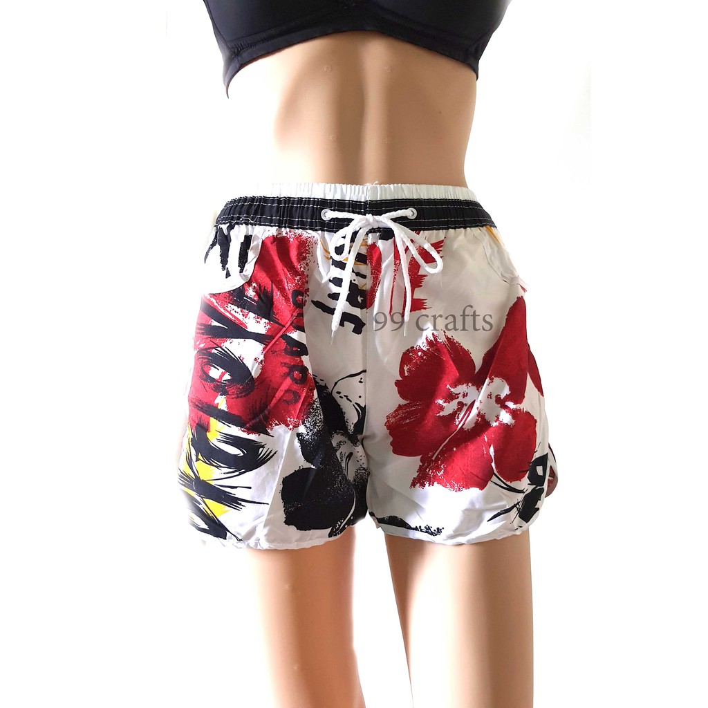 1 pcs cute polyester anchor sea printed woman beach casual cotton short pant, assorted colors