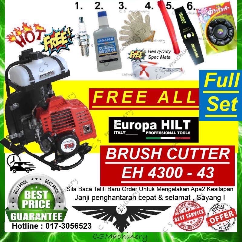 100% Original EH4300 ✅ready stock ✅Europa Hilt Brush Cutter EH4300 Italy Brand Mesin Rumput 43cc / Mesin Potong Rumput
