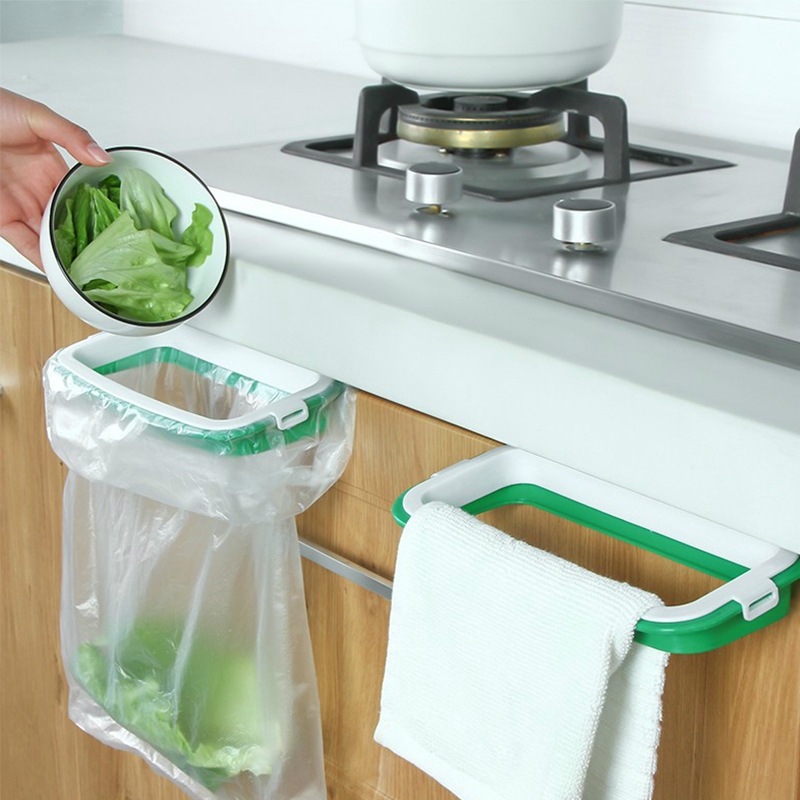 Plastic Garbage Bag Racks / Cupboard Door Back Hanging Trash Bag Racks / Portable Rubbish Bag