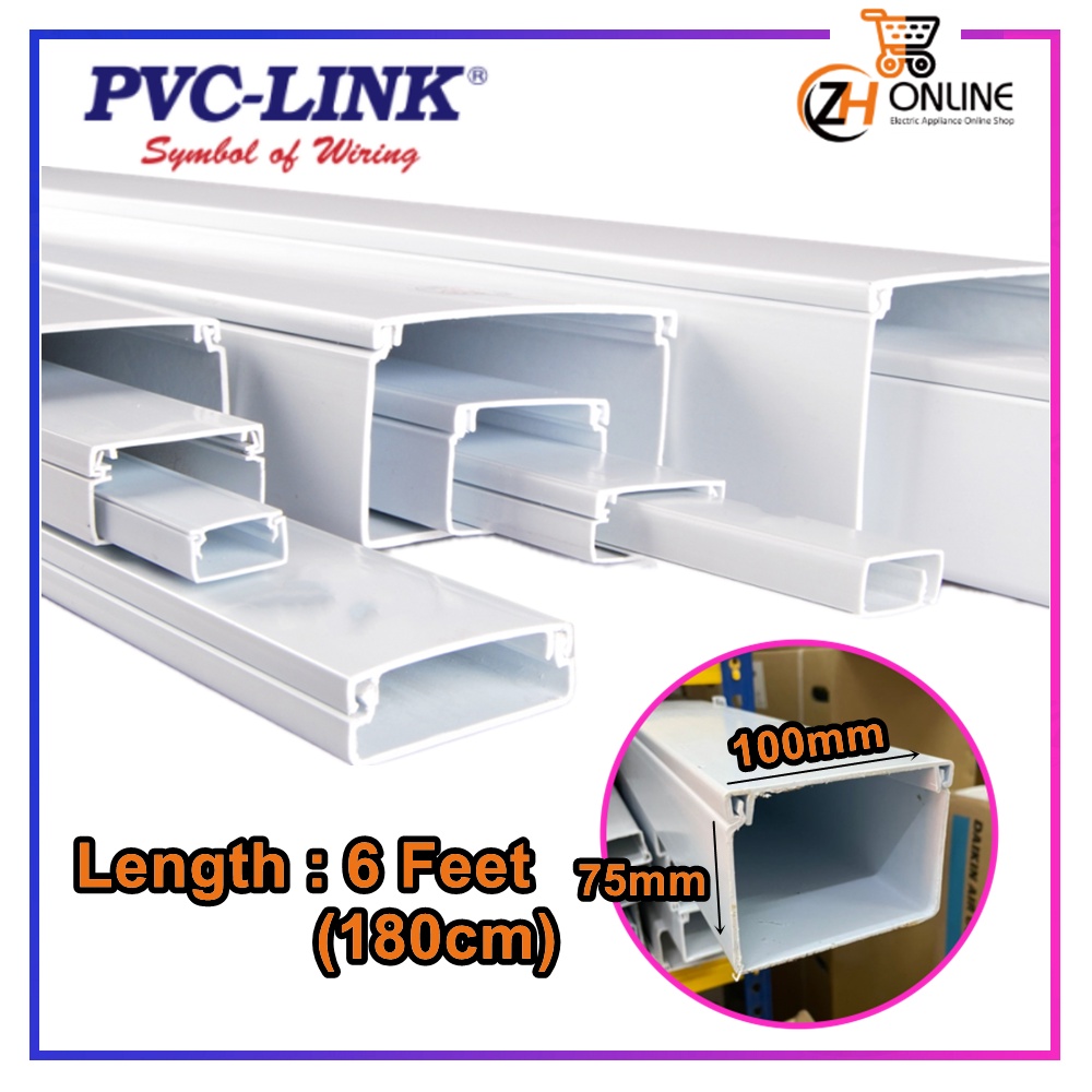 3-x-4-pvc-link-pvc-wiring-casing-75mm-x-100mm-x-6feet-pvc-trunking