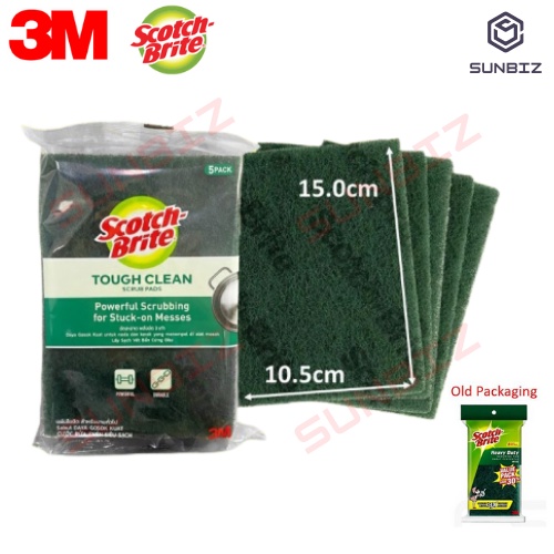 3M Scotch Brite Tough Clean Scrub Pads Powerful Scrubbing For Stuck On