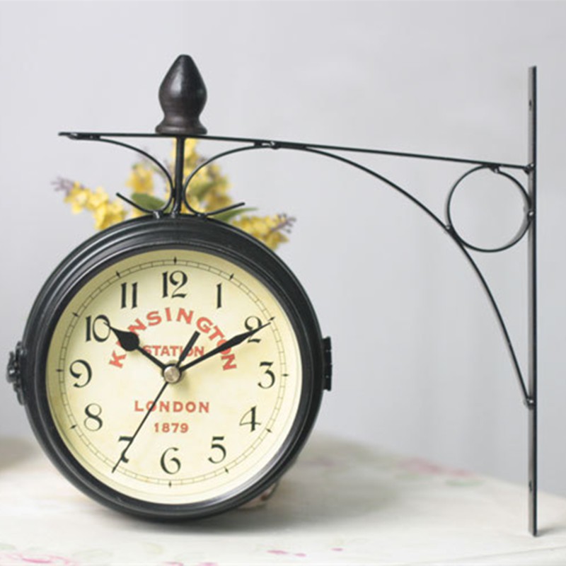 European Antique Style Double Side Wall Clock Creative Classic Clocks