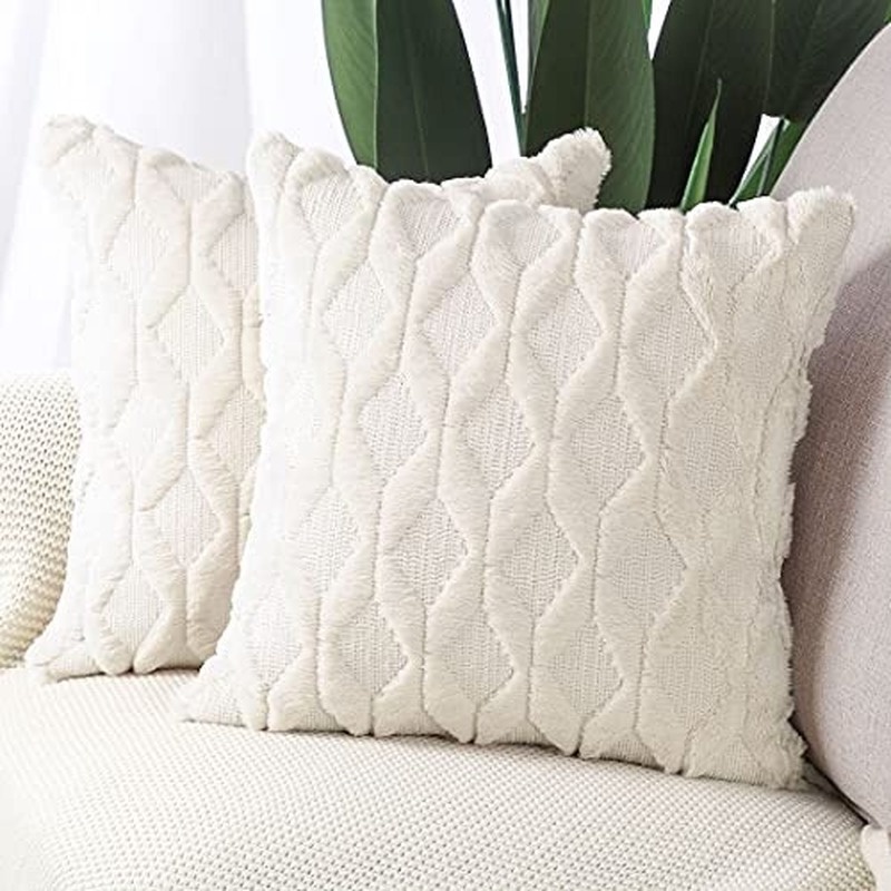 Soft Plush Short Wool Velvet Decorative Throw Pillow Covers Luxury Style Cushion Case Pillow Shell for Sofa Bedro Raya Ramadan Kareemom Square Dark Taupe 18*18/16*16/20*20inch Inch