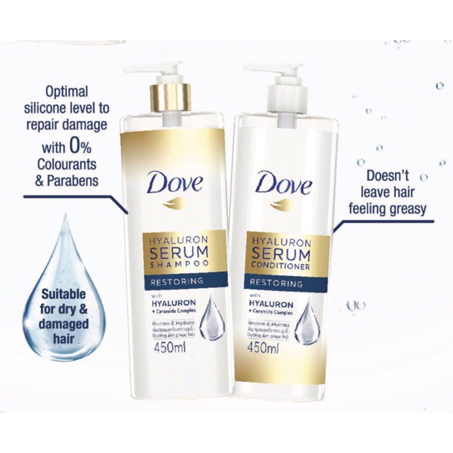 Dove Hyaluron Serum Shampoo Restoring 450ml Conditioner 450ml Shopee Malaysia