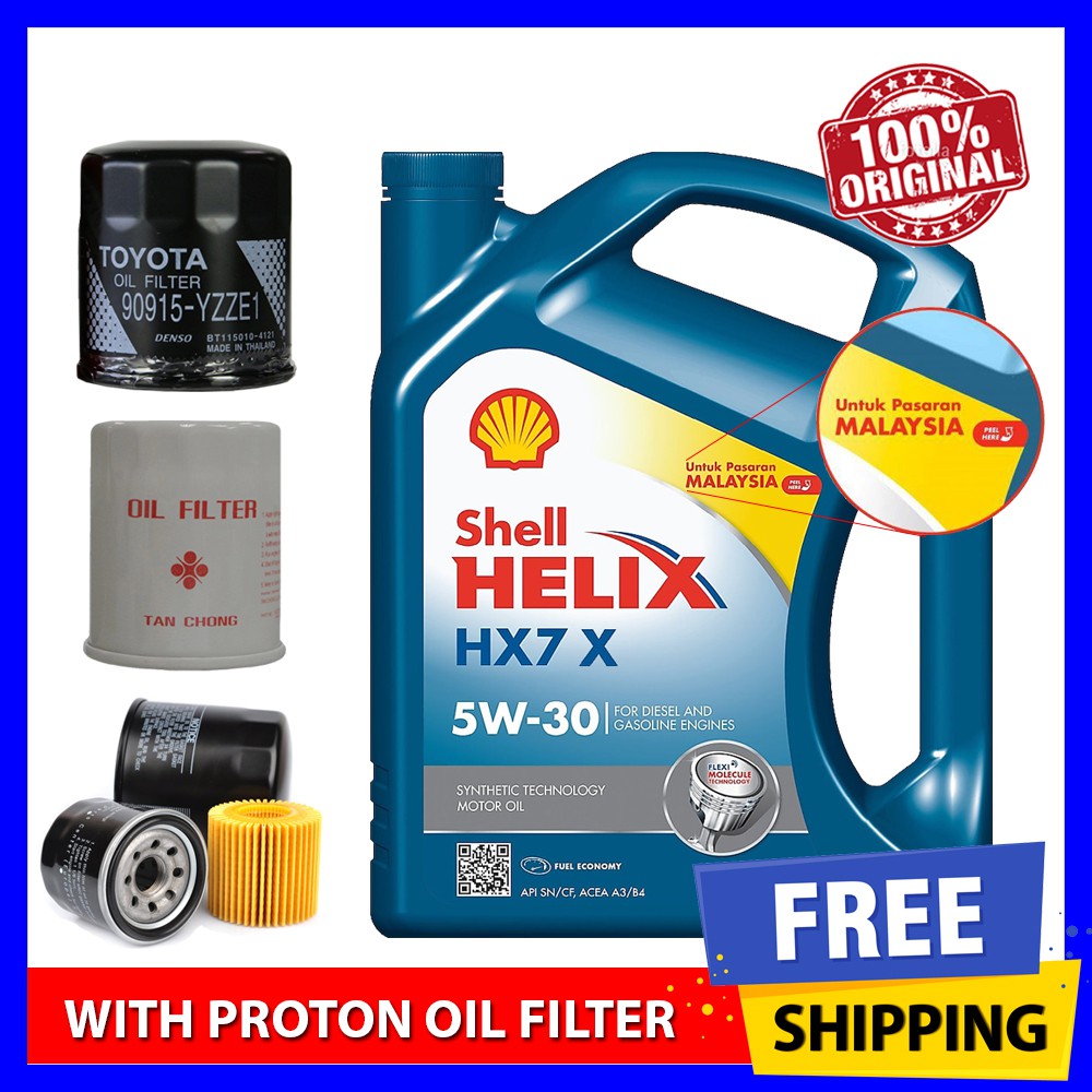 (With Original Oil Filter) Shell Helix HX7 5W30 SN/CF Semi 