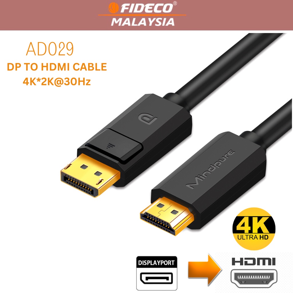 MINDPURE AD029 V1.2 DisplayPort TO HDMI CABLE 4K*2K30Hz Converter